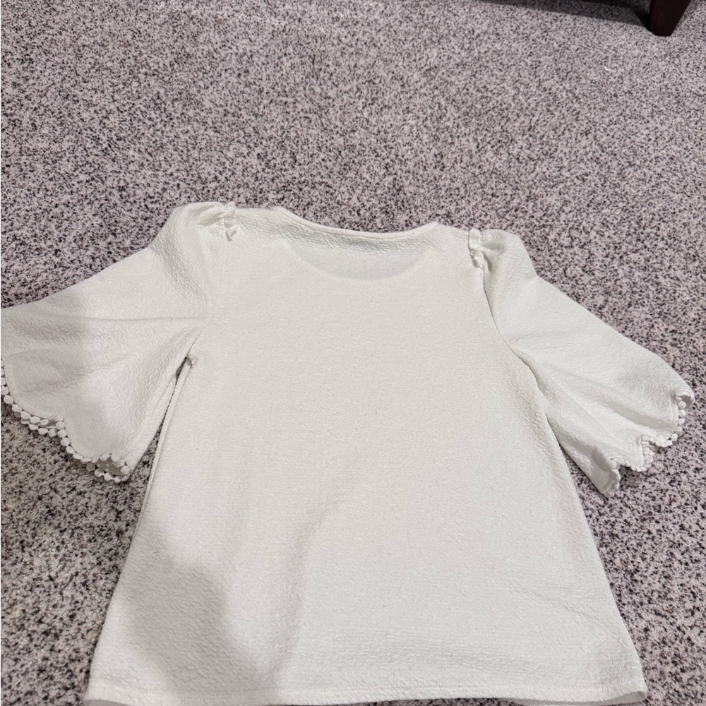 Anthropologie- Sunday in Brooklyn White Blouse with Delicate Trim. XS. - Picture 5 of 5